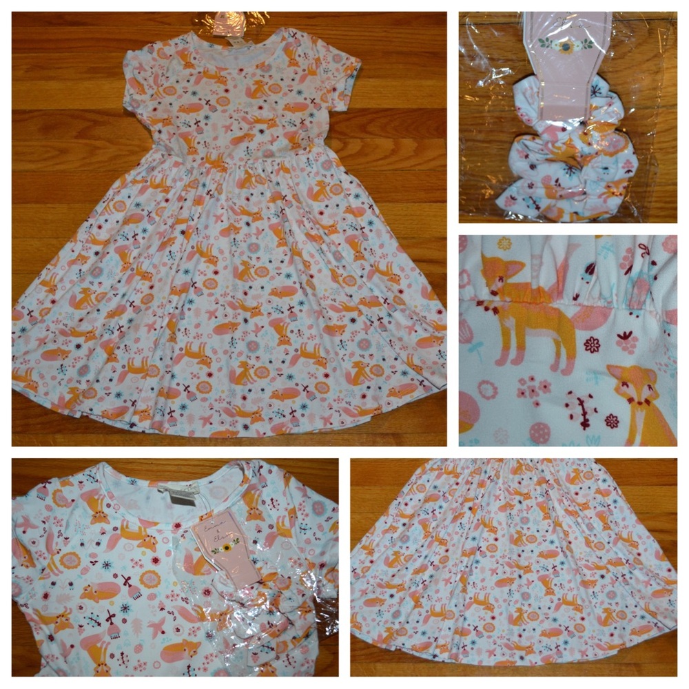 Youth girls Emma & Elsa fox dress, size 8 - NWT